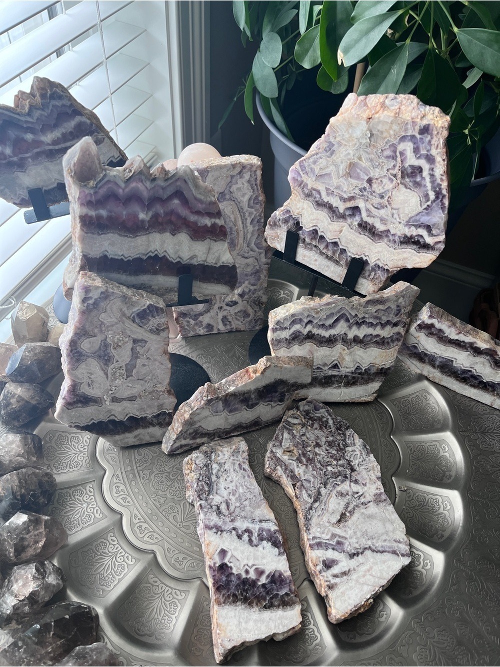 Chevron amethyst slab